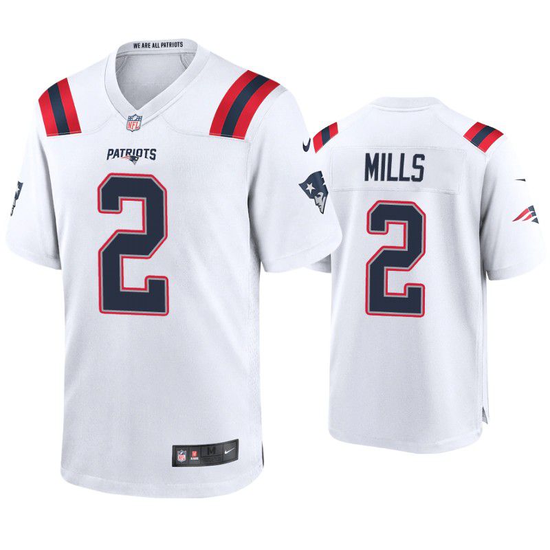 Men New England Patriots 2 Jalen Mills Nike White Game Player NFL Jersey